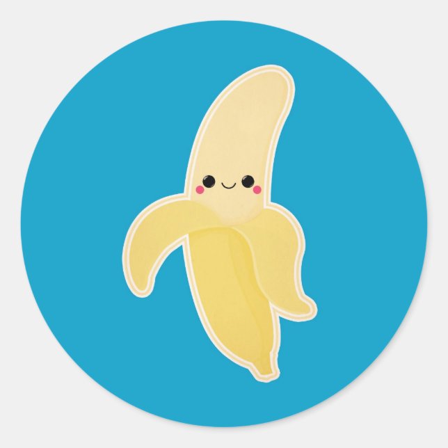 Sticker Rond Cute Kawaii Banana (Devant)