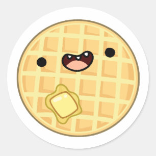 Sticker Rond Cute Kawaii Beurre gaufre