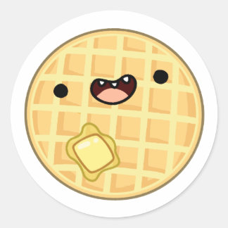 Sticker Rond Cute Kawaii Beurre gaufre