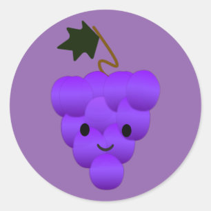 Sticker Rond Cute Kawaii Bunch de raisins