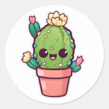 Cute kawaii cactus, succulent
