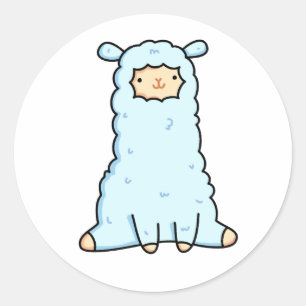 Sticker Rond Cute Kawaii Llama