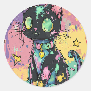Sticker Rond Cute Kawaii Pastel Goth Patchwork Gothique Déplais