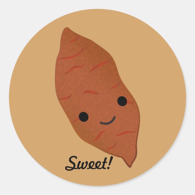 Sticker Rond Cute Kawaii Pomme de terre sucrée (Devant)