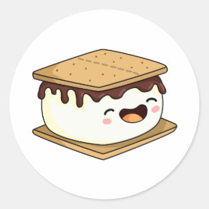 Sticker Rond Cute Kawaii Smore