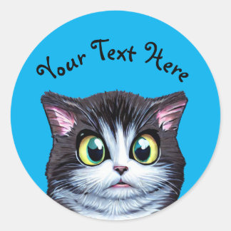 Sticker Rond Cute Kitten