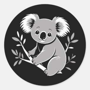 Sticker Rond Cute Koala