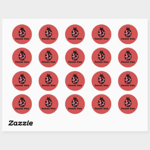 Sticker Rond Cute Ladybug Art fun petit coccinelle insecte inse