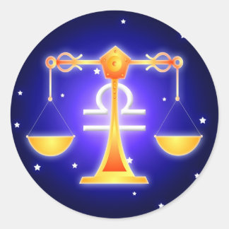 Sticker Rond Cute Libra Zodiac