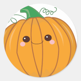 Sticker Rond Cute Lil Citrouille