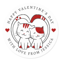 Cute Little Cats Happy Valentine's Day