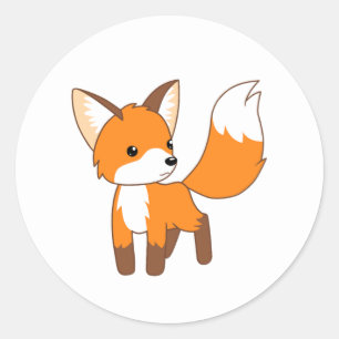 Sticker Rond Cute Little Fox