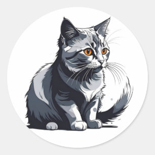 Sticker Rond Cute Little Kity