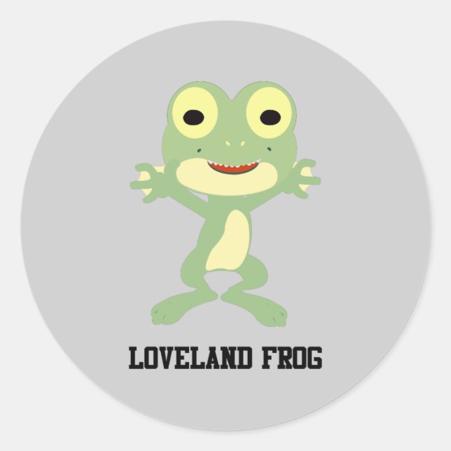 Sticker Rond Cute Loveland Frog (Devant)