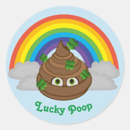 Sticker Rond Cute Lucky Poop