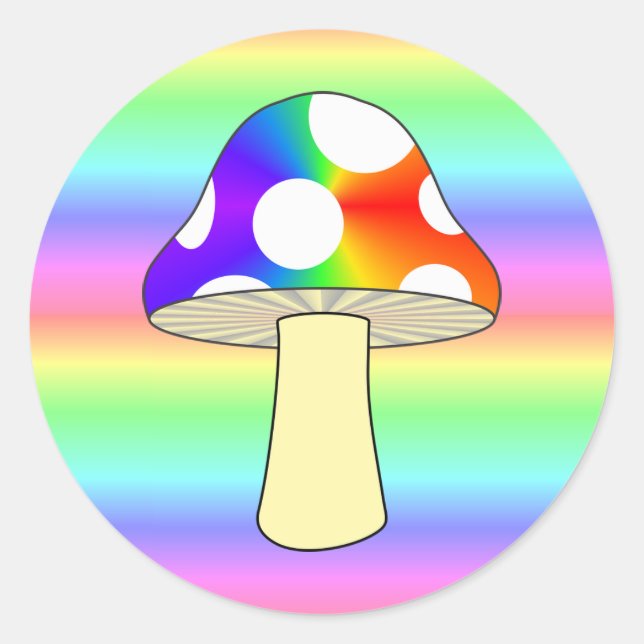 Sticker Rond Cute Magique Arc-En-Ciel (Devant)