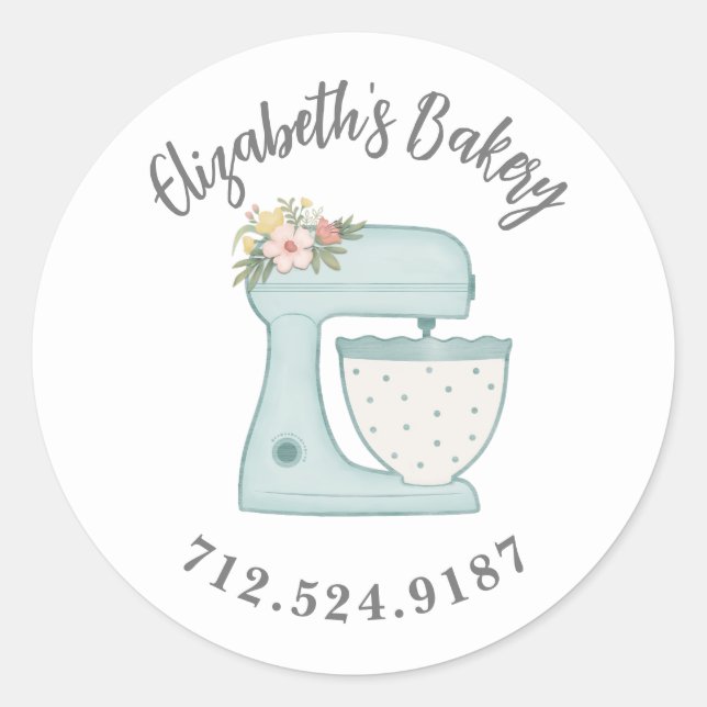 Sticker Rond Cute Mélange de gâteau Boulangerie (Devant)