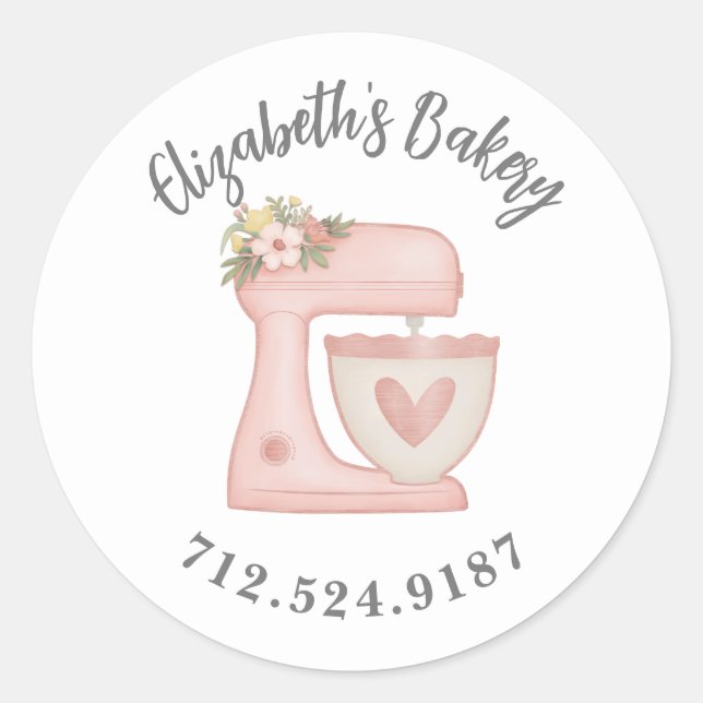 Sticker Rond Cute Mélange de gâteau Boulangerie (Devant)