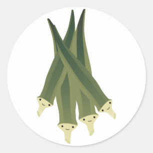 Sticker Rond Cute Okra