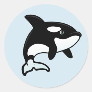 Sticker Rond Cute Orca / Baleine tueuse