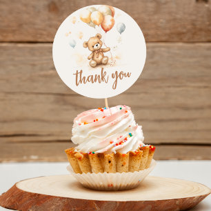 Sticker Rond Cute ours neutre