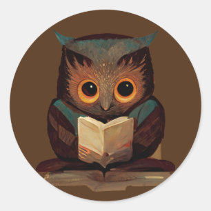 Sticker Rond Cute Owl