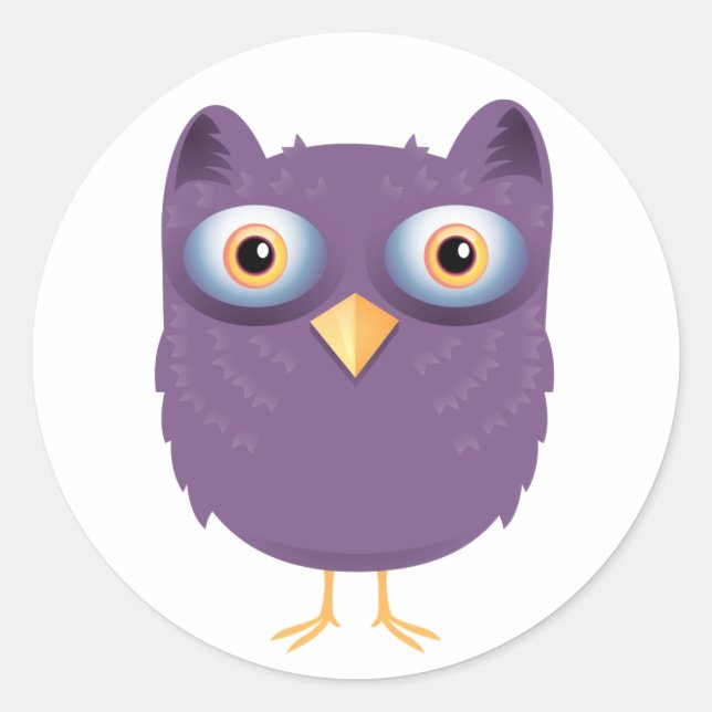 Sticker Rond Cute Owl (Devant)