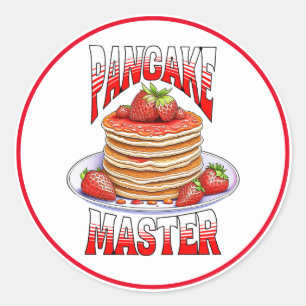 Sticker Rond Cute Pancakes Aux Fraises