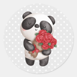 Sticker Rond Cute Panda
