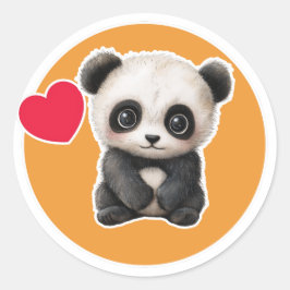 Sticker Rond Cute Panda