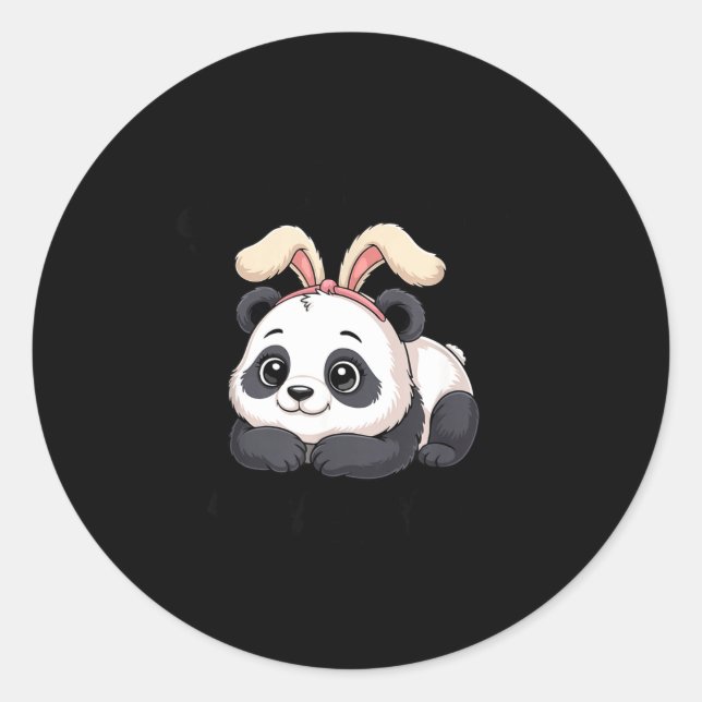 Sticker Rond Cute Panda Bunny Some Bunny Loves You  (Devant)