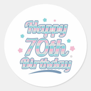 Sticker Rond Cute Pastel Fête le 70e anniversaire