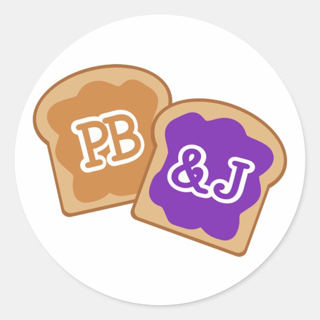 Sticker Rond Cute PB&J (Devant)