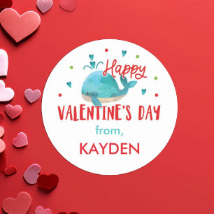 Sticker Rond Cute personnalisée Saint Valentin à l'école Traite