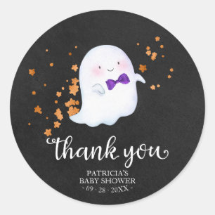 Sticker Rond Cute Petit Fantôme Halloween Baby shower Merci