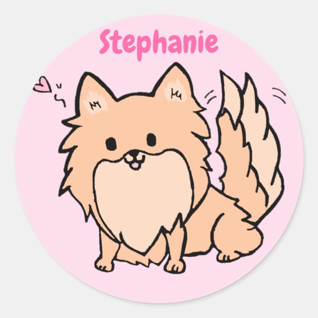Sticker Rond Cute Pom (Devant)