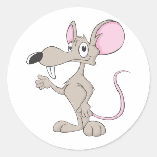 Sticker Rond Cute rat