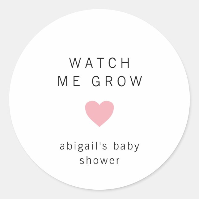 Sticker Rond Cute Rose Heart Baby shower moderne (Devant)