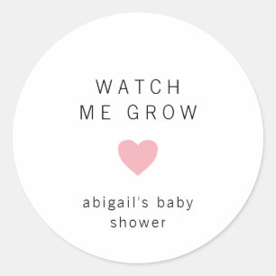 Sticker Rond Cute Rose Heart Baby shower moderne