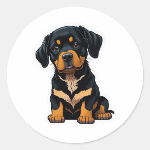 Sticker Rond Cute Rottweiler - Cadeaux pour les propriétaires d