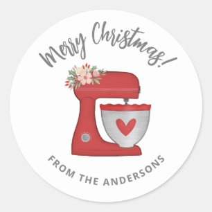 Sticker Rond Cute rouge Noël Pâtisserie Mixte de gâteau
