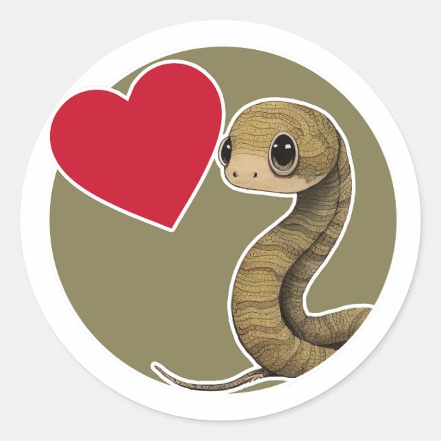 Sticker Rond Cute serpent (Devant)