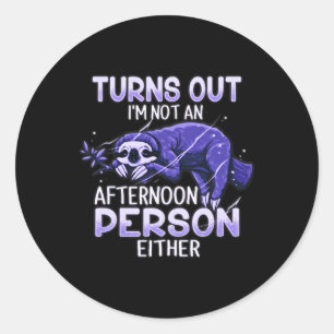 Sticker Rond Cute Sloth Fibro Lupus Chronique Fatigue Spoonie S