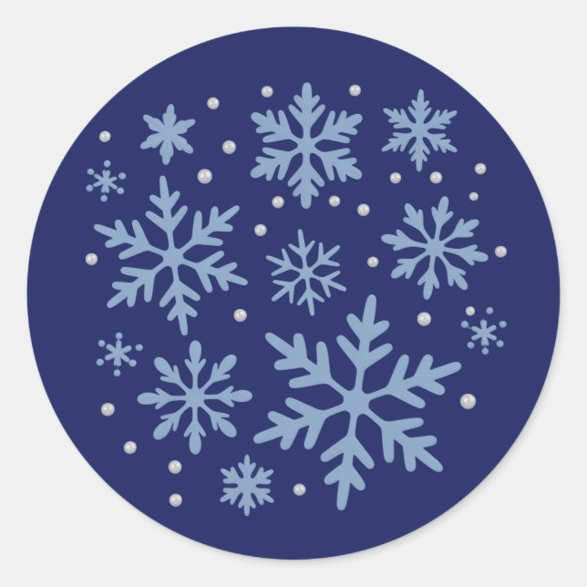 Sticker Rond Cute Snowflake Christmas Winter Holiday Cozy Xmas  (Devant)