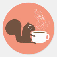 Cute Squirrel Coffee Lover Forêt Faune