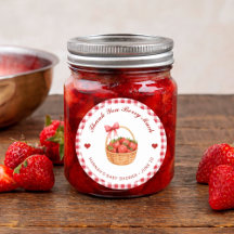 Cute Strawberry Jam Baby Shower Thank You Favor