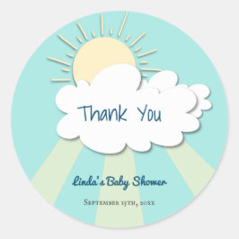 Sticker Rond Cute Sunshine Genre Baby shower neutre