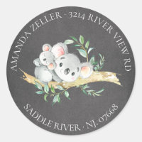 Cute tableau noir Koala Baby shower d'ours retour