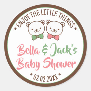 Sticker Rond Cute Teddy Bear Rustique Nostalgale Baby showers C