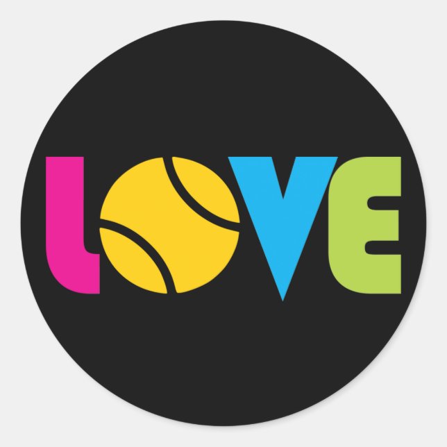 Sticker Rond Cute Tennis LOVE - (Devant)